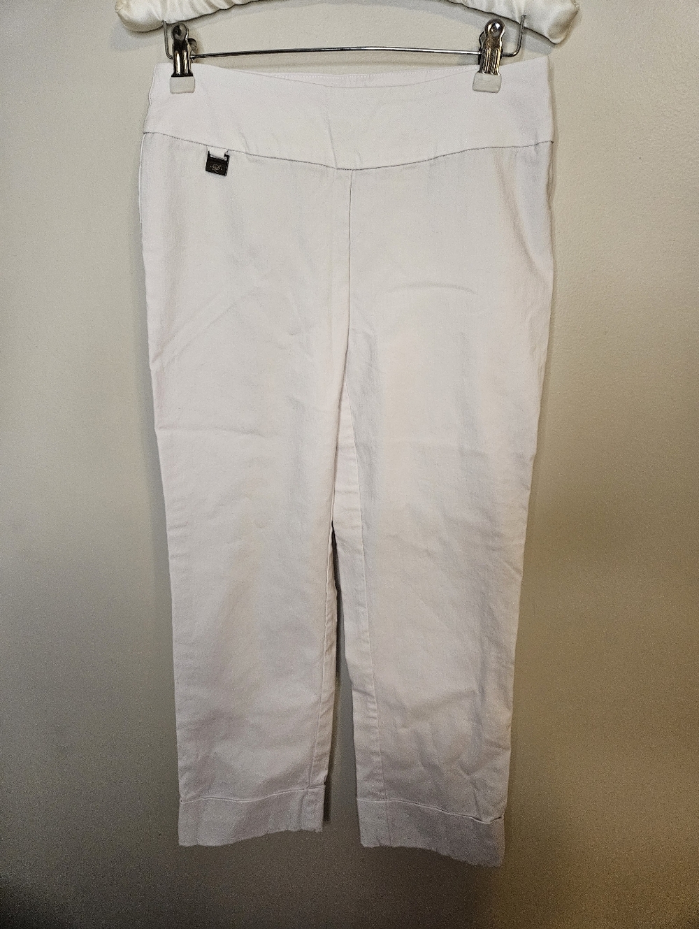 Lisette L Montreal White Pull-On Capri Pants Casual Neutral